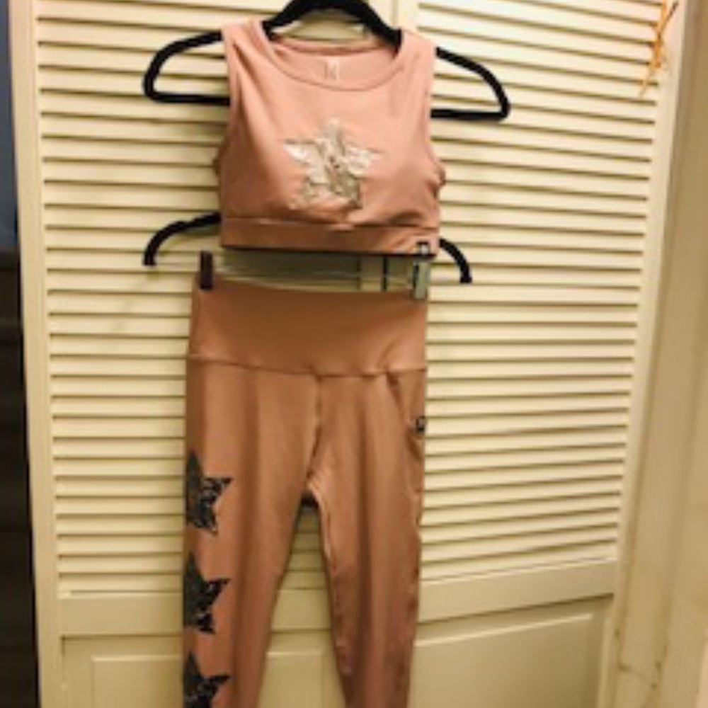 activewear set dusty rose new